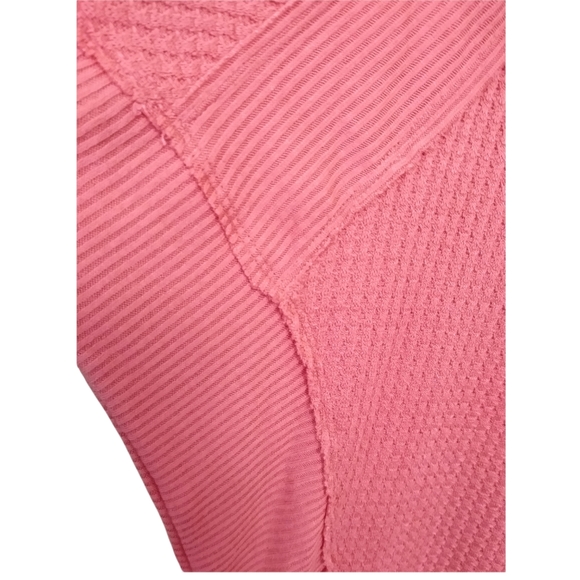 We the Free People Womens Pink Santa Clara Waffle Oversized Thermal Knit Top XS - Picture 9 of 12
